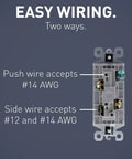 Back of 15 Amp White Rocker Wall Switch, 3 Way Decorator Light Switch For Single Pole And 3 Location Control with wiring details