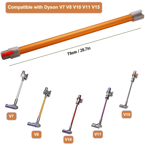 Replacement Wand Tube For Dyson V15 V11 V10 V8 V7 Cordless Vacuum Cleaners 28.7 Inch Orange Extension Tube Compatible Models