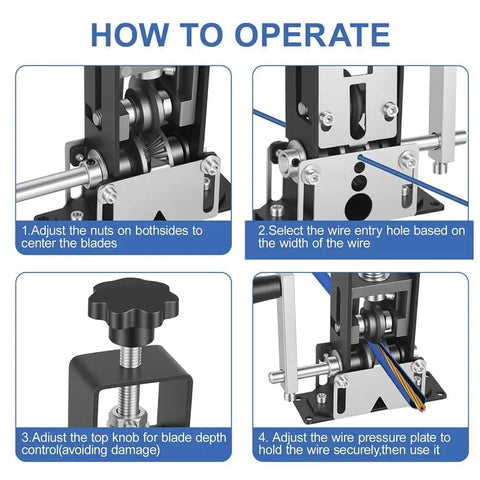 Effortless Wire Stripping Machine Dual Drive Wire Stripper Tool Drill Powered And Hand Crank for Scrap Copper recycling operation guide