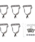 Rock Solid Heavy Duty Window Well Cover Clamps Plus Spring Clips Crafted From Cold Rolled Steel With Zinc Plating For Corrugated Metal And Plastic Wells Perfect For Any Outdoor Job Site To Secure Covers Tight and Tough 5 Pack, with wrench and hardware