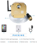 Fiber Optic Sensory Light Engine With Twinkle RGBW And Music Activation, Bluetooth App Control, packaging contents displayed.