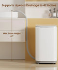 Heavy Duty Super Compact Portable Washer And Spin Dryer 0.8 Cu Ft Mini Washing Machine for dorm use, showing upward drainage hose.