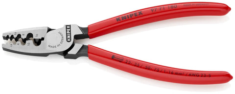Workhorse Crimping Pliers for Cable Ferrules and Wire Terminals, DIN 46228 Compliant, deep half-round die design