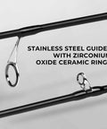 Crixus Casting Rod 7 Foot Two Piece Medium Heavy Fast Action Fishing Rod guides with zirconium oxide rings.