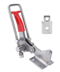 Heavy Duty Stainless Steel Toggle Latch Clamp With Adjustable Design And A劲 Solid 496lb Holding Force Makes It Perfect For Secure Storage, Heavy Equipment, Or DIY Projects That Need A Reliable Locking Mechanism. stainless steel latch clamp with red handle and mounting plate
