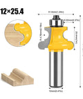 Solid 1/2 Inch Bead Molding Router Bit With Sharp Flute Design For Precision Woodworking dimensions and detailed design view.