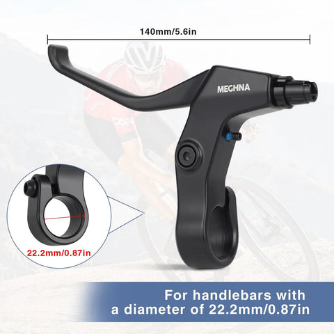 Aluminum Alloy Caliper Brake Set With Front And Rear Cables And Pads For Rim Brakes On Mountain Hybrid BMX And Cruiser Bikes Front And Rear Dual Central Spindle Design For More Sensitive Direct Braking Performance lever detail for 22.2mm handlebars