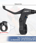 Front And Rear Caliper Brake Set For Mountain Bikes BMX And Cruiser Bikes Aluminum Alloy Build With Levers Cables And Pads Plug And Play To Install On 22.2mm Handlebars Includes 31.5 Inch Front Cable And 78.7 Inch Rear Cable showing black brake lever for 22.2mm handlebars