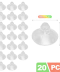 Eighteen Millimeter Glass Table Suction Cups Set Of Twenty With Clear Anti Slip Pads For Furniture Tiny Transparent Rubber Bumpers