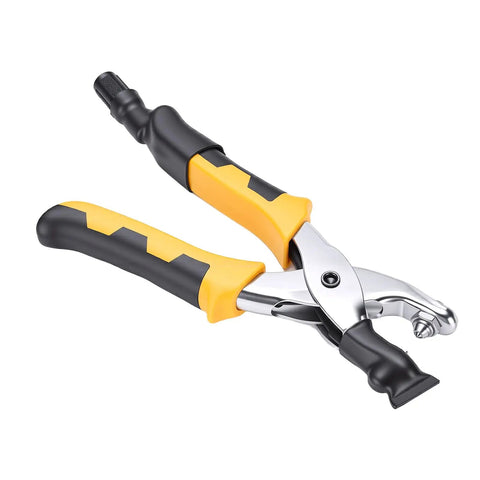 Top Shelf Heavy Duty Electric Crimping Machine For Badminton Rackets With Trumpet Pliers showing durable design and ergonomic grips.