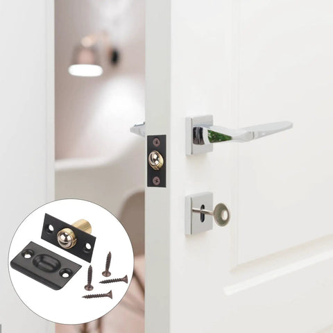 Adjustable Ball Door Catch For Cabinets And Closets Low Profile Brass Hardware on Door with Installation Screws
