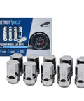 Front Wheel Bearing Hub Kit For 2006 2007 2008 Dodge Ram 1500 5 Lug With Two Hub Assemblies Plug And Play Front Speed Sensor ABS Compatible Chrome Lug Nuts Included Easy Install Durable Replacement image showing box and chrome lug nuts.