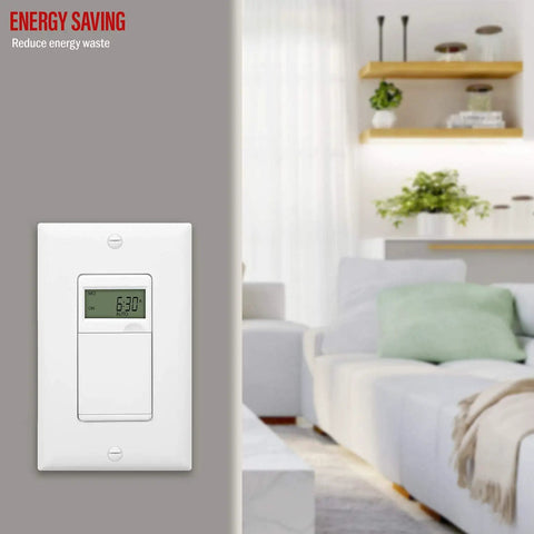 Programmable Digital Timer Switch For Lights Fans And Motors With 7 Day 18 On Off Timers And Auto Scheduling For Indoor And Outdoor Use
