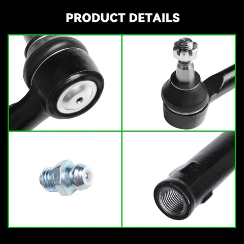 Front Outer Tie Rod End Set For F150 2004 2008 And Lincoln Mark LT 2006 2008 Direct Replacement For OE ES3691 4L3Z3A130CA SBES3691 With Precise Fit, Durable Steering Linkage Upgrade For Improved Alignment And Responsive Handling., black steel tie rod end with ball joint and threaded stud