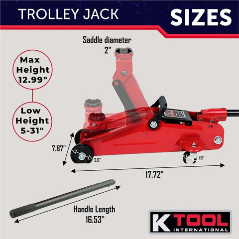 Built Like A Tank 2 Ton Hydraulic Trolley Floor Jack Delivering Smooth 4000 LB Lifts With Matched Safety Stands For Zero Stress Garage Jobs And Serious Daily Mechanic Repairs