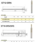 Premium One Piece Heat Shrink Lathe Chuck Tool Holder Extension Rod SRN With 175Mm Shank size options technical drawing.