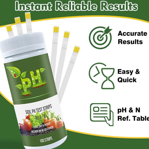 Image of Soil pH Test Strips Kit for Garden Lawn Vegetables and Flowers Indoor and Outdoor Plants Accurate pH 3.5 to 9 Test Paper