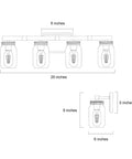 Diagram of Rustic Farmhouse Vanity Light With Mason Jar Glass Shades Four Light Wall Sconces Faux Wood Finish 29 Inch Bathroom