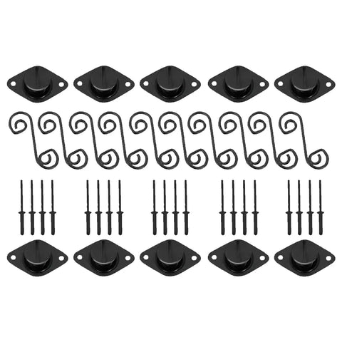 Black Self Ejecting Quarter Turn Fasteners With Springs And Plates For Atv Utv Sheet Metal And Door Panels 10 Pack ride ready components.