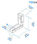 Badass 2020 Aluminum Extrusion Hidden Connector Kit with black L shape bracket dimensions 26mm x 9.5mm for T Slot fabrication.