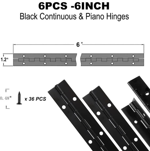 Heavy Duty 6 Inch Stainless Steel Piano Hinge Continuous Hinge With 1.2 Inch Open Width for furniture and cabinets