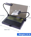 Dope Portable Gundam Model Building Workbench With LED Light And Magnifying Glass Pro Grade Tool front view dimensions
