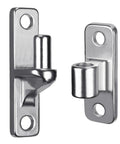Close-up of No Weld One Piece Cast Steel Gate Hinges Beefy Heavy Duty Door Hinges for wooden fence and wall mount, rust resistant