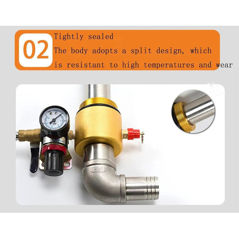Top Rated Pneumatic Drum Pump For Fast Gasoline Transfer With Automatic Safety Valve And Pressure Gauge. Heavy Duty 130L/min Flow Rate Liquid Extractor For Oils Fluids. Super Quick And Reliable Industrial Grade Solution For Your Workshop Needs