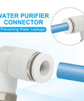 Push To Connect M5 Pneumatic Fitting, 2 Pack 6mm Air Elbow Quick Connector, 90 Degree Male Thread For 4mm Tubing in close-up view