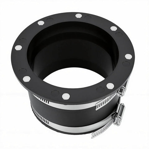 Xiuganpo 4 Inch Magnetic Dust Connector With Cuff For Shop Vac System, black fitting with clamps for dust hose attachment.