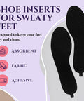 Ultra Thin Sweat And Odor Absorbing Shoe Inserts For Women Size 8-9 Midnight Black 4 Pairs Replaceable Barefoot Liners