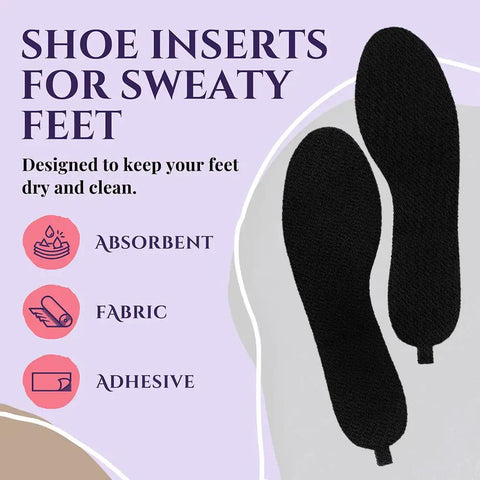 Ultra Thin Sweat And Odor Absorbing Shoe Inserts For Women Size 8-9 Midnight Black 4 Pairs Replaceable Barefoot Liners