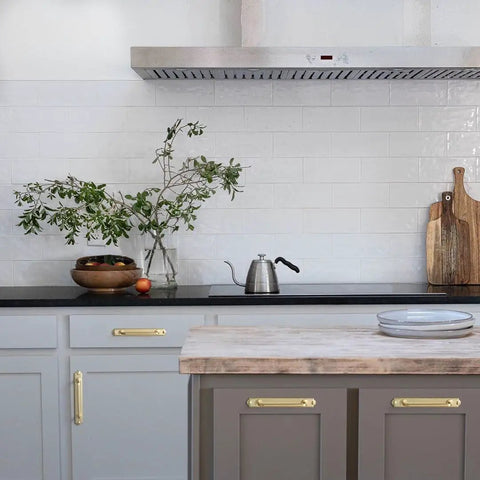 7.56 Inch Cabinet Handles In Brushed Brass on kitchen drawers, sleek dope solid zinc alloy drawer pulls with backplate and spacer, 2 pack