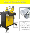 3 In 1 Hydraulic Busbar Cutter Bender Puncher Machine For Shearing Punching And Bending In Metalworking Projects on mobile cart