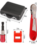 Solid 53 Piece Right Angle Screwdriver Set With S2 Bits And Mini Ratchet Includes Magnetic Extensions For Reaching Tough Spots Fast Plus Demagnetizer Tool black case 4.7in red ratchet