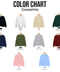 Color chart for Premium Personalized Mechanic Sweatshirt With Custom Name Embroidery On Sleeve, Heavyweight Fleece Crewneck.