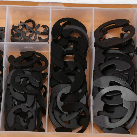 300 Piece Circlip Assortment Set With External 304 Stainless Steel Retaining Clips For Axles And Shafts Nine Sizes For Replacement Projects