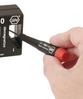 Hand using Compact Magnetizer Demagnetizer Tool In Durable Shatterproof Case Is A Pro Grade Pick For Handling Fasteners