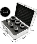 7-Piece Diamond Hole Saw Kit For Porcelain Tile Ceramic Marble Brick Dry Or Wet Core Drill Bits Set With Heavy-Duty Vacuum Brazed Bits In Case