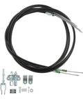 Universal Boss Grade Parking Brake Cable Kit With Reinforced Abs Plastic Handbrake Assembly Built For Custom Whips And Heavy Duty Trucks Bulletproof Fit For Drum Or Disc Brakes No Sweat Install with cables and hardware.
