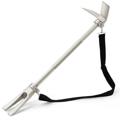 30 Inch Halligan Tool with Shoulder Straps for Firefighters, Steel Forged Bar, Emergency Breach, Demolition Tool Side View