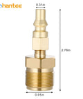 Brass Propane Quick Connect Fitting For RV And Camper Grills, 1 Quarter Inch Disconnect Plug Kit With 1lb Bottle Tank Thread