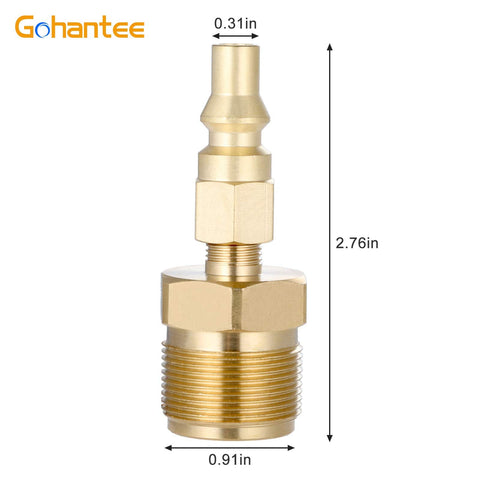 Brass Propane Quick Connect Fitting For RV And Camper Grills, 1 Quarter Inch Disconnect Plug Kit With 1lb Bottle Tank Thread