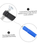Close-up of a clamp with non-slip blue plastic handle from the 4 Pack Woodworking Clamps Quick Grip Clips Set For Fast Holding And Fixing