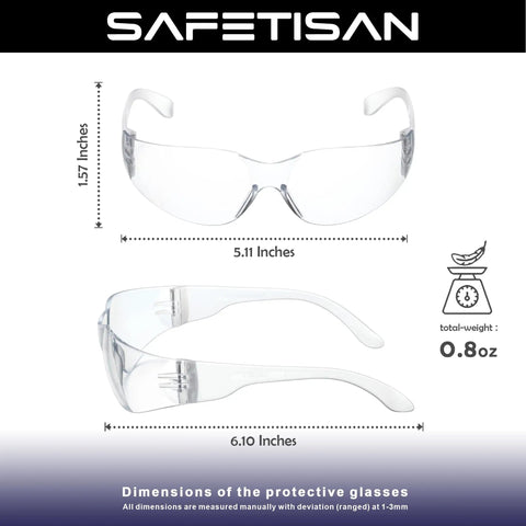 Clear Safety Glasses For Men Bulk 24 Pack Crystal Safety Goggles With Scratch Resistant Polycarbonate Lenses Meets ANSI Z87.1