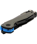 Everyday Carry 7 Tools Multi-Tool In CRYO D2 Steel With Compact Pocket Size, stainless housing, urban gray and cyan finish