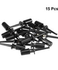 15 Pcs 42mm Length Solderable Test Hook Clips For Multimeters And PCB Testers Insulated ABS Grabbing Probes With Copper Gold Plated Tips For Accurate Readings Ideal For Electronics Repair Black, pile view.