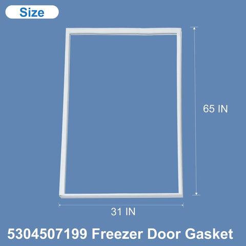 Upgraded 5304507199 Freezer Door Gasket For Frigidaire Fridge Replacement For 216522312 216522313 AP6037262 PS11770643, 65x31 In