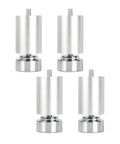 4x Adjustable Metal Furniture Legs 12cm Heavy Duty Alloy Sofa Bed Table Feet Anodized Aluminum For Wardrobes Coffee Tables Cabinets With Rotating Base 0 To 8mm Leveling Non Slip Base