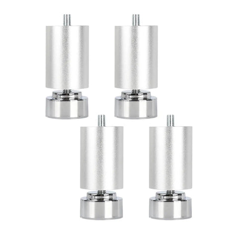 4x Adjustable Metal Furniture Legs 12cm Heavy Duty Alloy Sofa Bed Table Feet Anodized Aluminum For Wardrobes Coffee Tables Cabinets With Rotating Base 0 To 8mm Leveling Non Slip Base